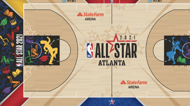 NBA All-Star game court 2021