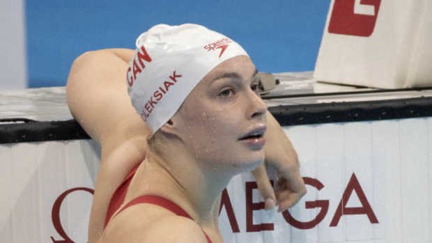 Penny Oleksiak finishes 4th in 110m freestyle at Tokyo Aquatic Centre