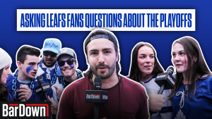 Fans at Leafs Square answer questions about the playoffs