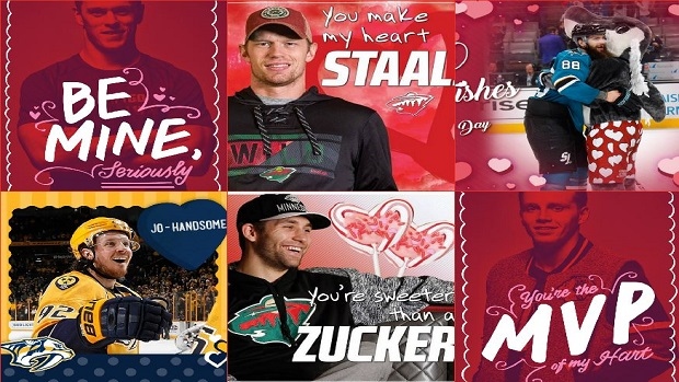 NHL-themed Valentine's Day cards 