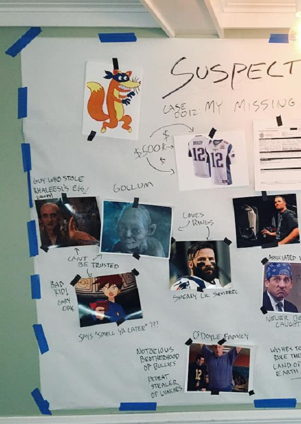 Brady posts ludicrous Suspect Board for missing jersey, naming ...