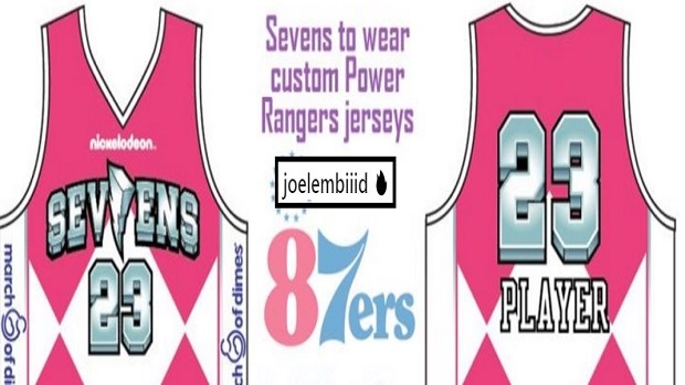 VN Design - Delaware 87ers used Power Rangers jersey last year