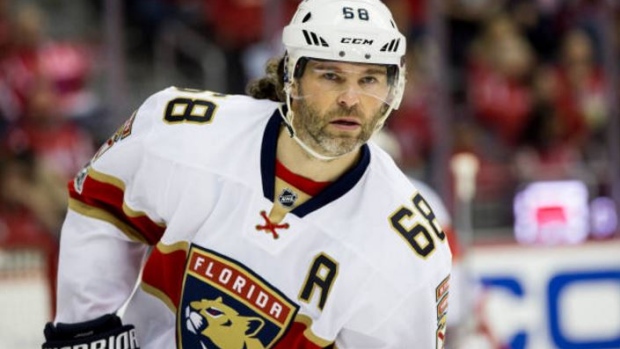 January 31, 2016: Florida Panthers forward Jaromir Jagr (68) smiles during  the NHL All-Star Game