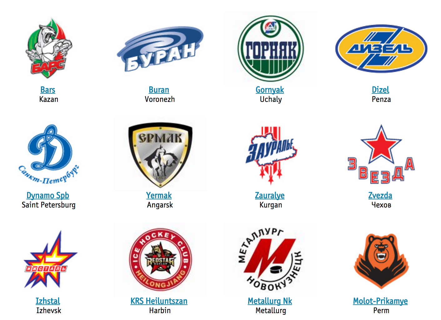 Two SHL teams in Russia have logos 