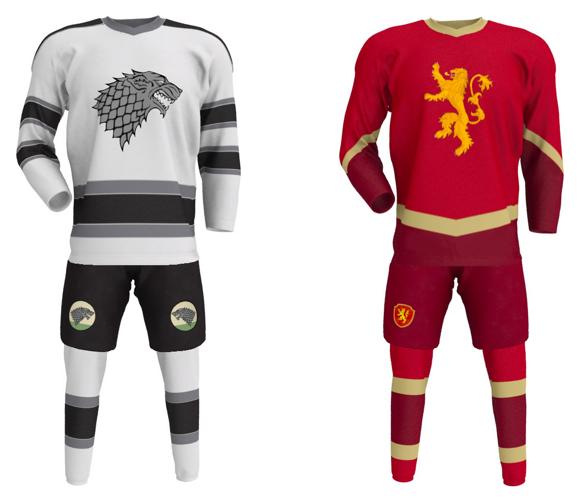 Game of Thrones inspired hockey jerseys 
