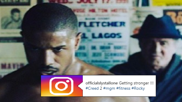 Sylvester Stallone posts a picture of himself with Michael B. Jordan from the film Creed.