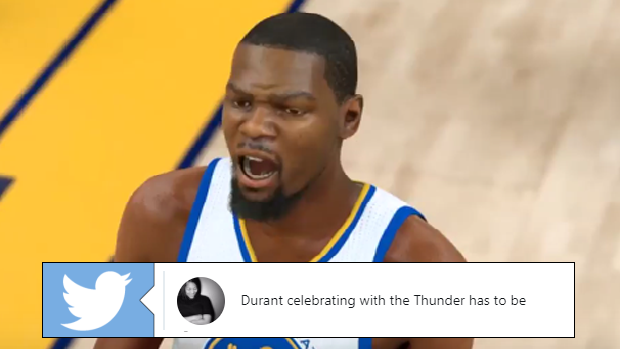 Kevin Durant in an NBA 2K game.
