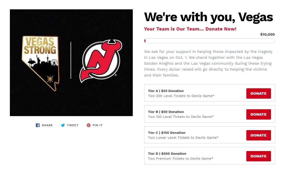 Devils are offering fans tickets to 