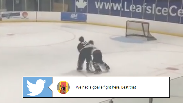 A goalie fight took place during a USPHL game.