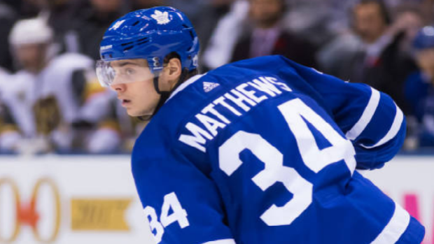 Auston Matthews during a home game against the Vegas Golden Knights