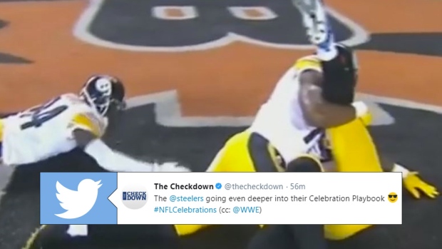 The Pittsburgh Steelers touchdown celebration