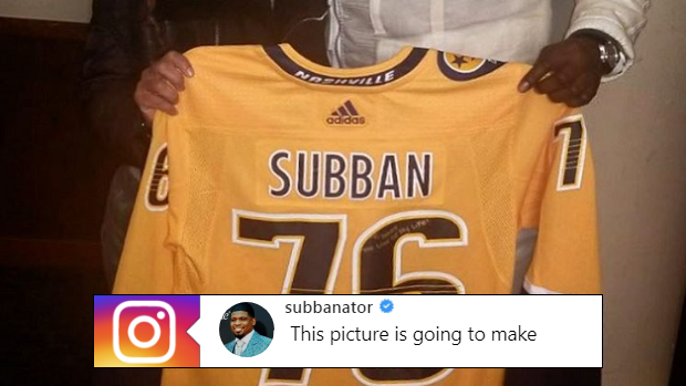P.K. Subban poses with a celebrity in a photo.