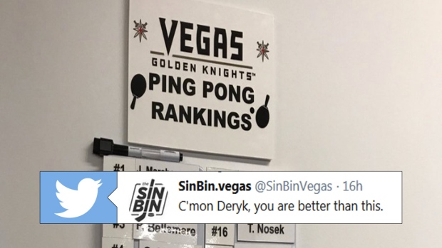 Vegas Golden Knights ping pong rankings