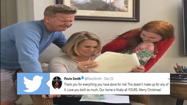 Pavin Smith surprises his family