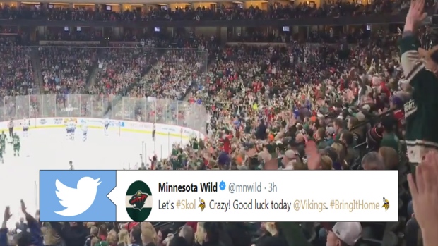 Minnesota Wild fans start a Skol chant during the game