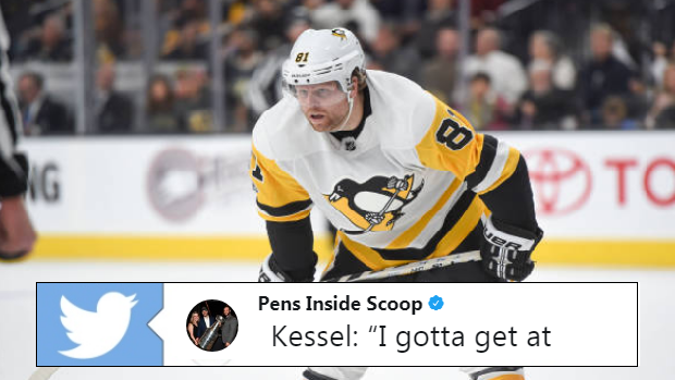 Pittsburgh Penguins forward Phil Kessel against the Vegas Golden Knights.
